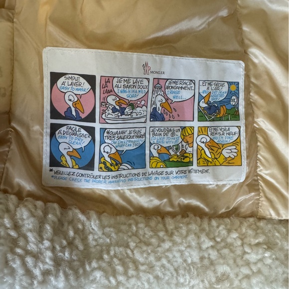 "Chic Moncler Girls' Size 8 Jacket: Tan with Gold Tones" - Picture 12 of 16